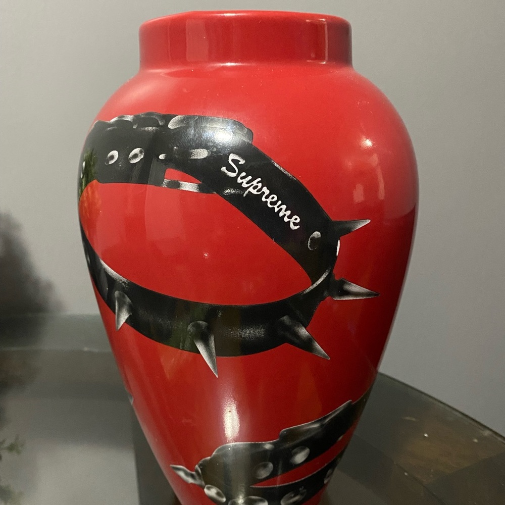 Supreme Studded Collar Vase - RED